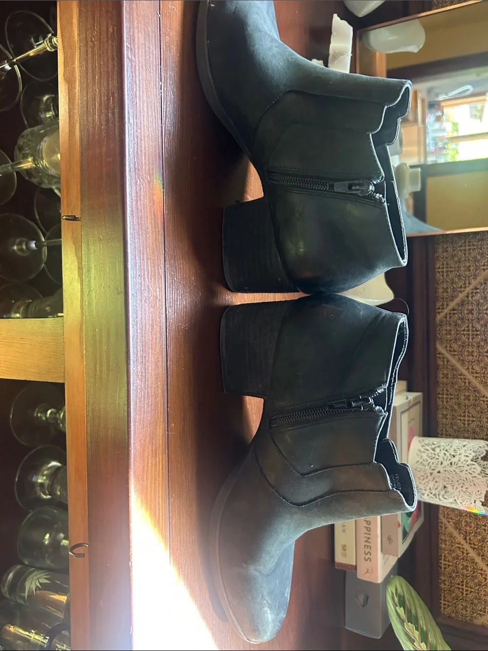 Women’s Black Suede Ankle Boots - Classic Chelsea Style - Picture 2 of 4